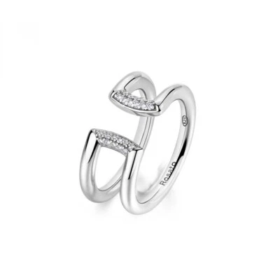 ROSATO GIOIELLI BIANCA ANELLO DA DONNA A FASCIA IN ARGENTO 925 E ZIRCONI RZBI41B - Immagine 1 di 4