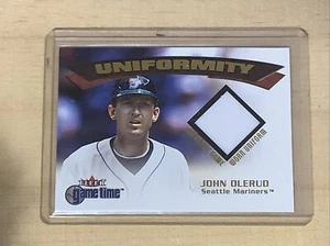 2001 FLEER GAME TIME UNIFORMITY JOHN OLERUD GAME USED JERSEY CARD MARINERS - Picture 1 of 2