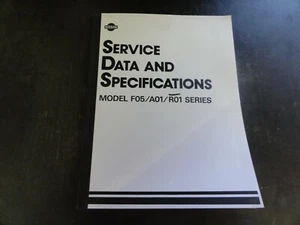 Nissan F05 A01 R01 Series Forklift Service Data & Specifications Manual 1984 - Picture 1 of 6