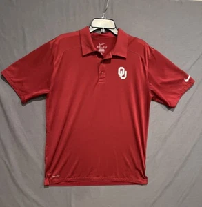 Oklahoma Sooners Shirt Mens Medium Nike Dri-Fit Golf Polo NCAA Breathable - Picture 1 of 10