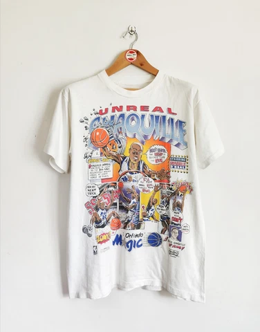 Rare Vintage Shaquille O'Neal Salem Comic Series 90"s T-shirts Orlando Magic NBA Cover