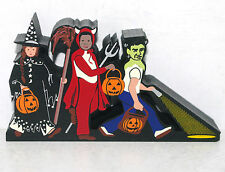 Shelia's Halloween "Trick Or Treat" Miniature 2000 Usa Wooden Shelf Ledge Sitter