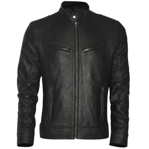 Men’s Black Fashion  Leather Jacket    Classic Biker Style | Premium Sheepskin - Picture 1 of 3