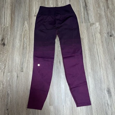 Lululemon Ebb to Train Tight size 8 High Rise Purple Marvel Black Womens Pants - Image 1 of 4
