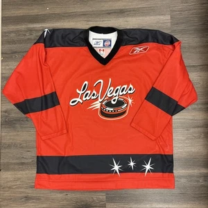 VTG Las Vegas Wranglers Reebok Black Red Hockey Jersey ECHL Size XL - Picture 1 of 8