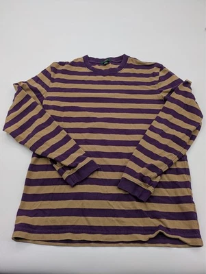 Camisa J.Crew Relaxed L/S S algodón de peso premium cuello redondo a rayas berenjena Foto 1 de 4