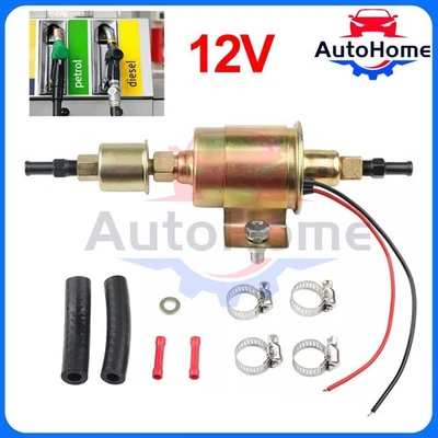 Universal 12V Electric Fuel Pump Inline Low Pressure 5-9 PSI GAS Diesel E8012S - Image 1 of 4