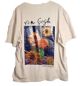 Vincent Van Gogh Unisex Beige T-Shirt Sz XL Variation "Sunflowers" Gloss Print - Bild 1 von 9