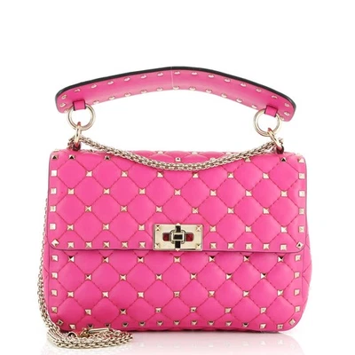 Bolso Valentino Garavani Rockstud Spike Solapa Cuero Acolchado Mediano Foto 1 de 4