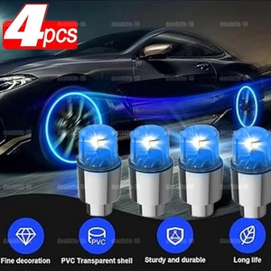 4x Car Wheel Tyre Decoration Tire Air Valve Stem Caps Light LED Lamp Accessories - Picture 1 of 12