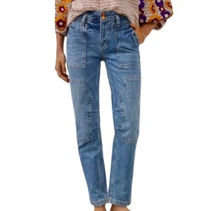 Anthropologie Pilcro The Wanderer Relaxed Jeans Cargo Straight Leg Light Wash - Bild 1 von 6