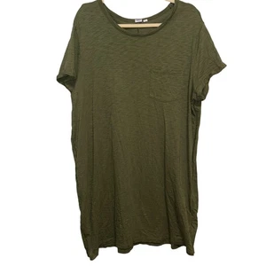 Olive Green T-Shirt Dress Womens XL By Gap Short Sleeve Pocket - Picture 1 of 5