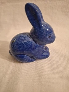 Enesco Ceramic Speckled Blue BUNNY RABBIT Vintage 2” - Picture 1 of 6