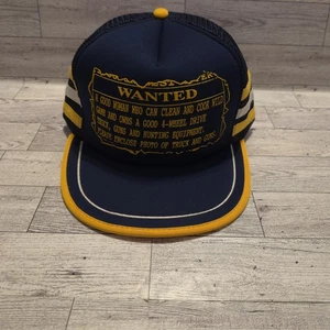 Vintage Sports Time Cap Trucker Hat SnapBack Wanted Funny Saying One Size - Picture 1 of 6