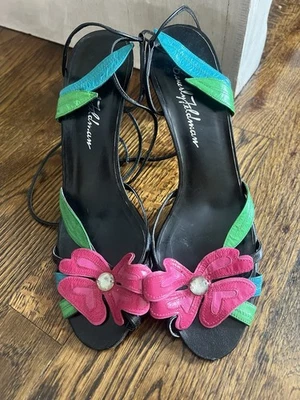 Vintage Beverly Feldman Floral Lace Up Shoes Size 8.5 - Image 1 of 4