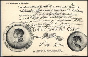 Künstlerkarte ~1930 Histoire de la Révolution Louis Facsimilé Dokument Postcard - Picture 1 of 1
