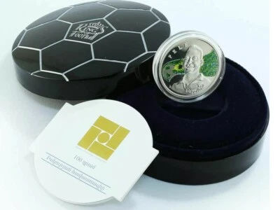 2008 Armenia Large Silver Color Proof 100 Dram/ Soccer Brazil's Pele-Gift Box - Image 1 of 4