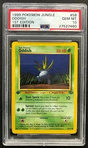 Pokémon Jungle Oddish 1999 PSA 10 gemas como nuevo primera edición 58/102 tarjeta rara 58 - Imagen 1 de 3