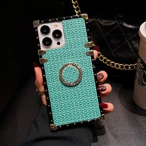For Various Phone Woven Case Ring Holder Shockproof Cover Hot Fashion Women Girl - Picture 1 of 15