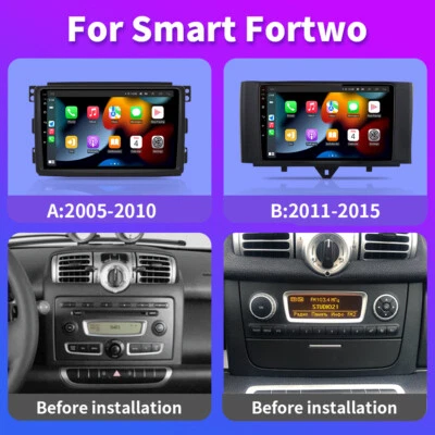 DAB+SWC Android13 Autoradio Für Smart Fortwo 451 Apple Carplay GPS WIFI RDS NBT - Bild 1 von 4