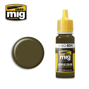 MUNICIÓN Verde Español-Caqui - Pintura para Cepillos y Aerógrafo 17ml - AMIG0031 - Imagen 1 de 1