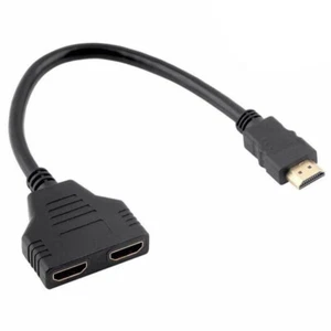 Video Splitter Male to Dual Female Video Adapter for Dual Monitor LCD LED TV - Afbeelding 1 van 12