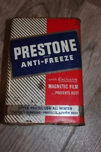 Vintage gebrauchte leere Prestone Frostschutz 1 Gallone Metalldose Männerhöhle Garage Dekor - Bild 1 von 7
