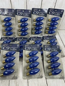 Lot Blue C9 Replacement Bulbs New Old Stock NOS 7 watt 11 Packs of 4 - Picture 1 of 8