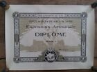 Ancien DIPLOME   EXPOSITION ARTISANALE       *