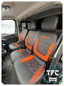 SEAT COVERS FOR RENAULT TRAFIC CO LEATHER  AND DIAMOND STITCHING logos Seats 2+1 - Picture 1 of 4