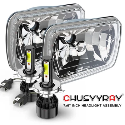 Par de faros LED de haz alto/bajo negros de 7X6" 5X7" para Mazda B2200 B2000 B2600 RX-7 Foto 1 de 4