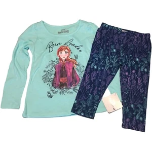 Disney Frozen Pajamas PJ’s Sleepwear Girls 2Pc Shirt & Pants NWT - Picture 1 of 12