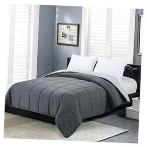 Lightweight Queen Comforter - Grey Down Full/Queen Dark Gray / Light Grey - Picture 1 of 7