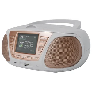 DAB+ FM Radio Boombox Altavoz Reloj Reproductor de CD Auriculares - Azatom Z4 Blanco (R) - Imagen 1 de 7