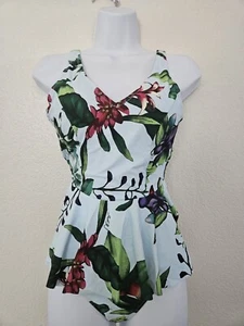 2 Piece Womens Blue Floral Tankini - Picture 1 of 2