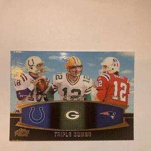 2011 Topps Prime Triple Combo Tom Brady, Peyton Manning, Aaron Rodgers HOF’ers  - Picture 1 of 2