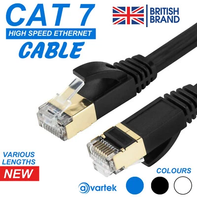 CAT5E CAT6 CAT7 CABLE RJ45 ETHERNET NETWORK PATCH LEAD GOLD SSTP SHIELDED LOT - Image 1 of 4