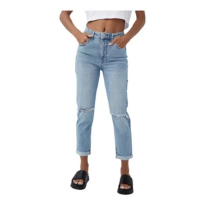 COTTON-ON Blue Stretch Ripped Mum Jeans Size 20 Plus-size BNWT RRP $49.95 - Picture 1 of 4