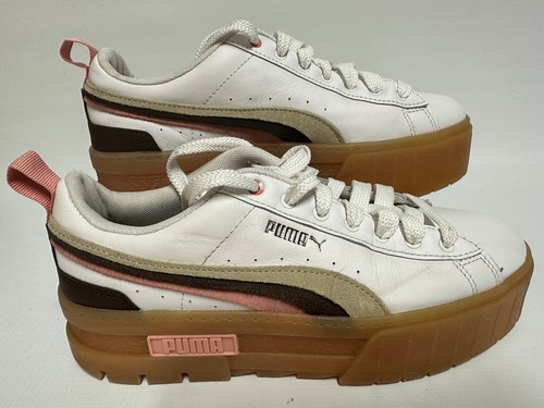 Scarpe casual Puma Mayze Heritage logo platform donna bianche sneakers 9 5 US