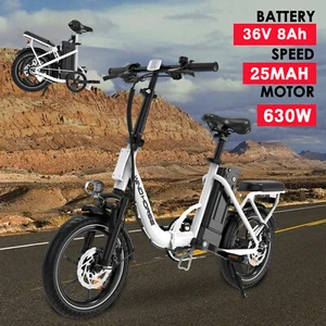 630W Electric Bike, 25MPH Folding e Bike City Commuter Adults Electric Bicycles - Picture 1 of 11