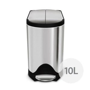 simplehuman 10L Butterfly Step Bin - Fingerprint Proof Stainless Steel - Picture 1 of 4