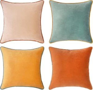 Decorative Throw Pillow Covers Cushion Cases, Set of 4 Soft Velvet Modern Double - Picture 1 of 12