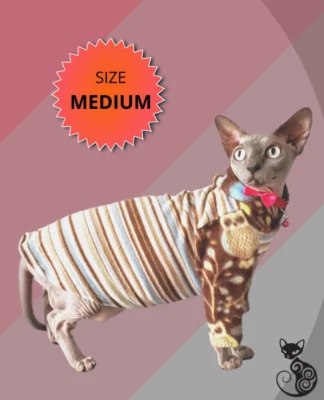 Soft Fleece Cat Pajamas - MEDIUM, Cozy Cat Sweater with Hood, Long Sleeves - Image 1 of 3