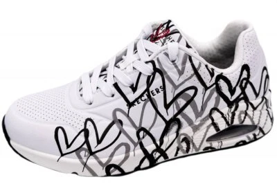 Skechers Sneaker UNO Spread The Love Weiß Herzen Schuhe 155507 WBGY