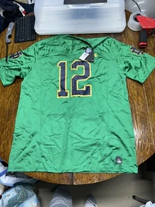 Notre Dame Under Armour Men’s Green Football Jersey Auth. #12 Bnwtags! SZ Small - Picture 1 of 4