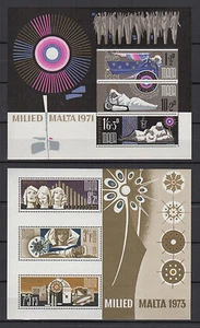 Malte Malta 1971/73 2 feuillets neufs Noël MILIED MALTA /T717 - Imagen 1 de 1