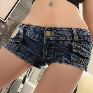 New Retro Hole Sexy Side Split Denim Shorts Street Low Waist Nostalgic Hot Pants - Picture 1 of 11