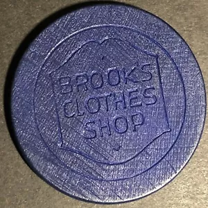 Selten um 1920 "Brook's Clothes Shop" blaue Faser Werbung Poker Chip sehr guter Zustand - Bild 1 von 5