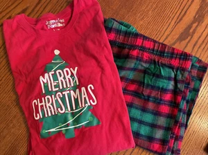 JAMMIES FOR YOUR FAMILIES Men Size L Red MERRY CHRISTMAS Long Sleeve Set - Picture 1 of 11