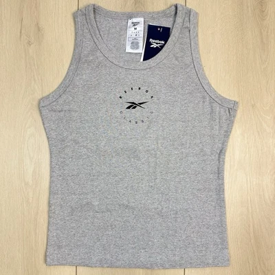 Camiseta sin mangas Reebok Classic para mujer gris acanalada M Q3 IDE logotipo de entrenamiento nueva con etiquetas gimnasio Foto 1 de 4